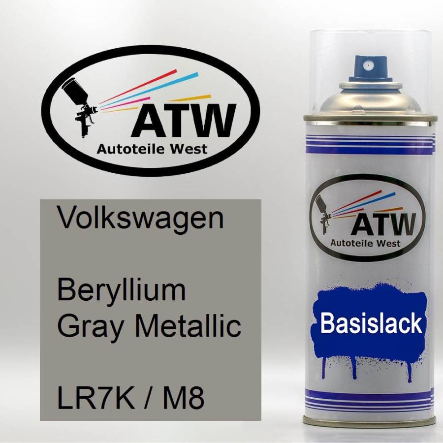 Volkswagen, Beryllium Gray Metallic, LR7K / M8: 400ml Sprühdose, von ATW Autoteile West.